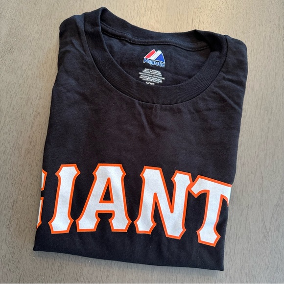 MAJESTIC Giants San Francisco Baseball MLB Black TShirt Size Small New - Picture 5 of 8